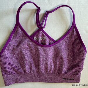 Reebok Women's Tri Back Sports Bra XS Purple Adjustable Straps WorkOut Running